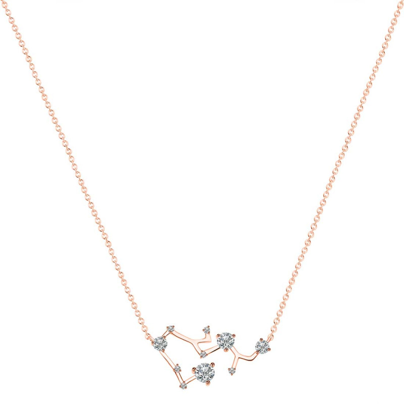 Sagittarius Zodiac Star Constellation Crystal & White Topaz Necklace CST-RDN-496.