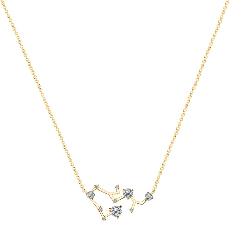 Sagittarius Zodiac Star Constellation Crystal & White Topaz Necklace CST-RDN-496.