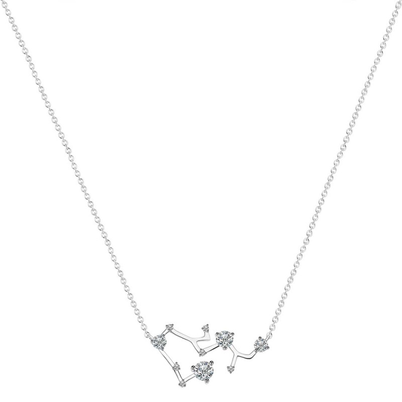 Sagittarius Zodiac Star Constellation Crystal & White Topaz Necklace CST-RDN-496.