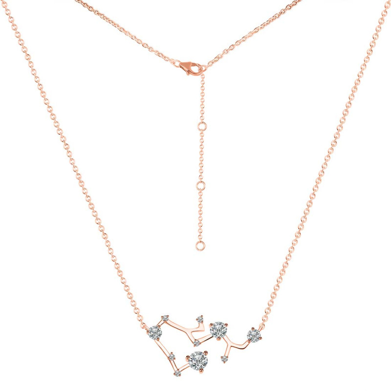 Sagittarius Zodiac Star Constellation Crystal & White Topaz Necklace CST-RDN-496.
