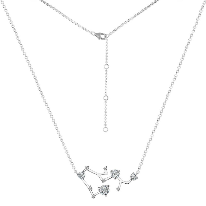 Sagittarius Zodiac Star Constellation Crystal & White Topaz Necklace