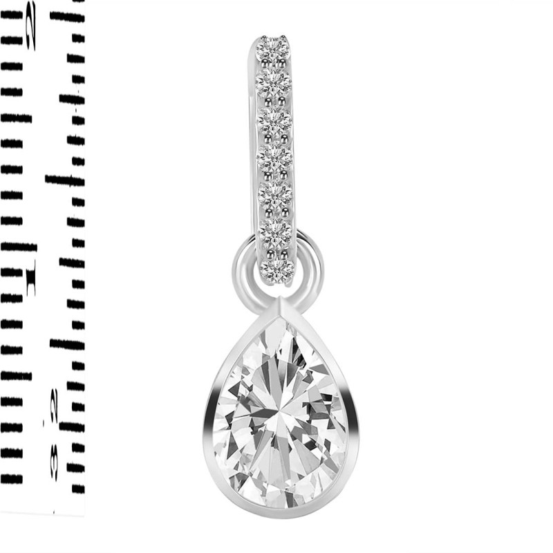 Crystal Quartz & White Topaz Pendant CST-RDP-779-CZ-LOOP.