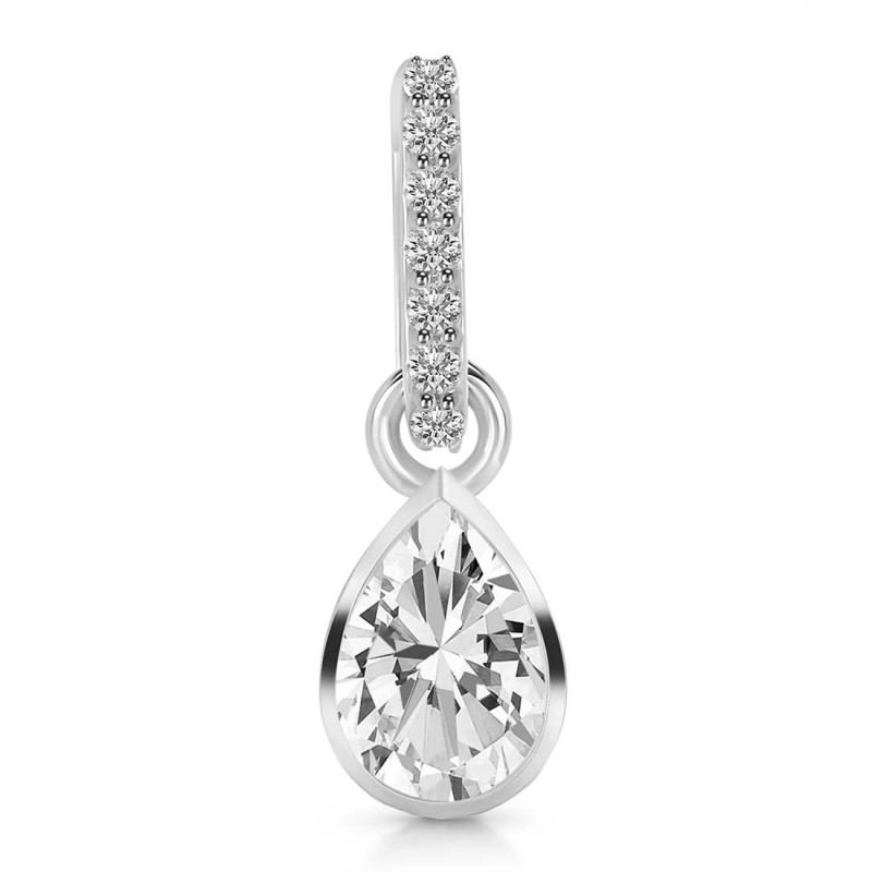 Crystal Quartz & White Topaz Pendant CST-RDP-779-CZ-LOOP.