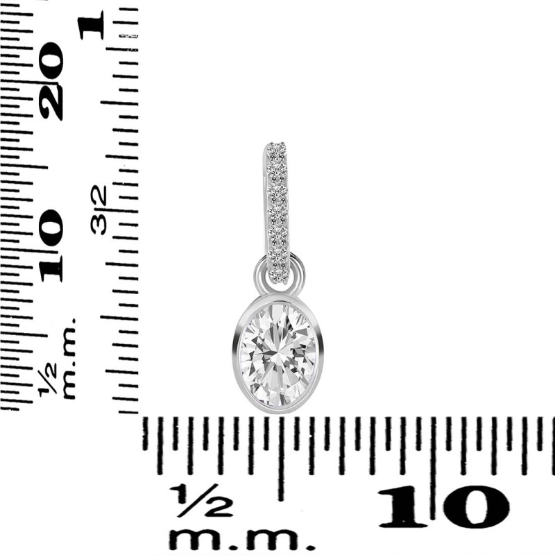 Crystal & White Topaz Pendant CST-RDP-780-CZ-LOOP.