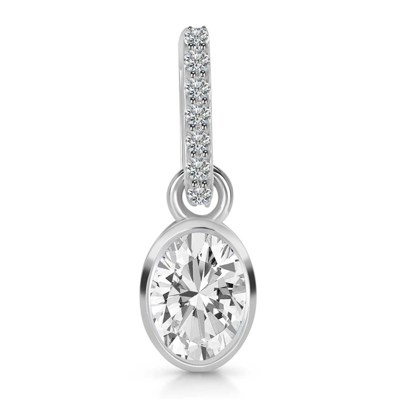Crystal & White Topaz Pendant CST-RDP-780-CZ-LOOP.