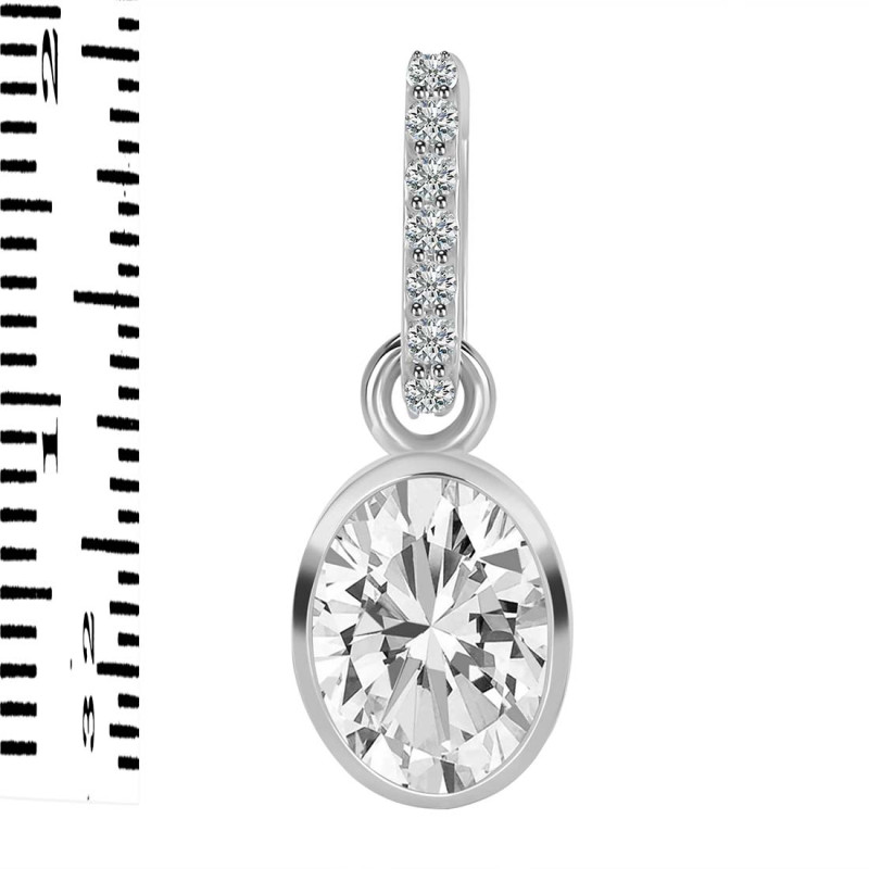 Crystal & White Topaz Pendant CST-RDP-792-CZ-LOOP.