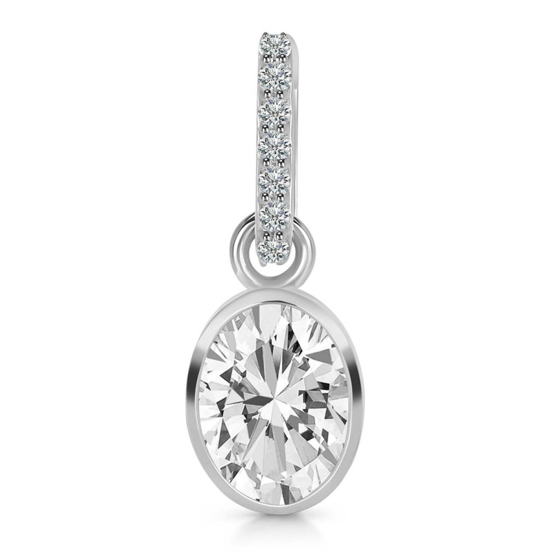 Crystal & White Topaz Pendant CST-RDP-792-CZ-LOOP.