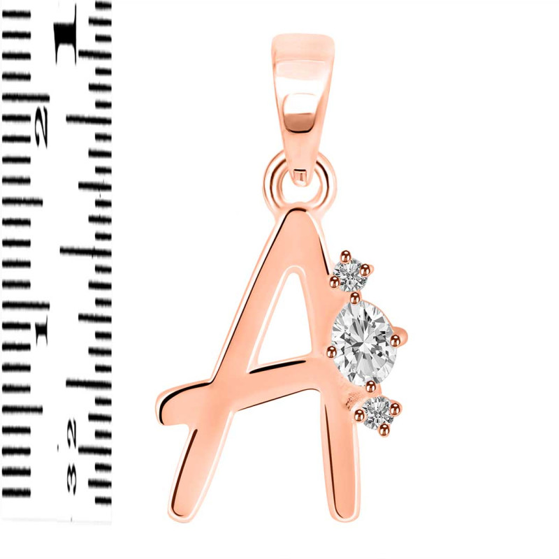 Cubic Zirconia Alphabet A Pendant CUZ-RDA-1.