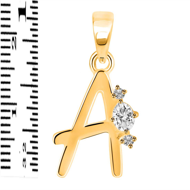 Cubic Zirconia Alphabet A Pendant CUZ-RDA-1.