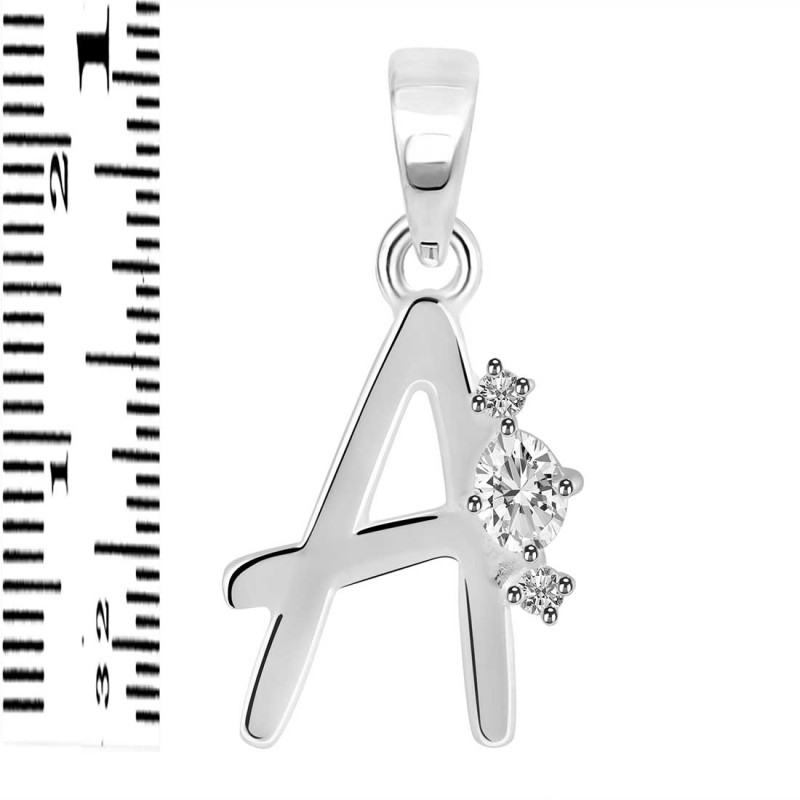 Cubic Zirconia Alphabet A Pendant CUZ-RDA-1.