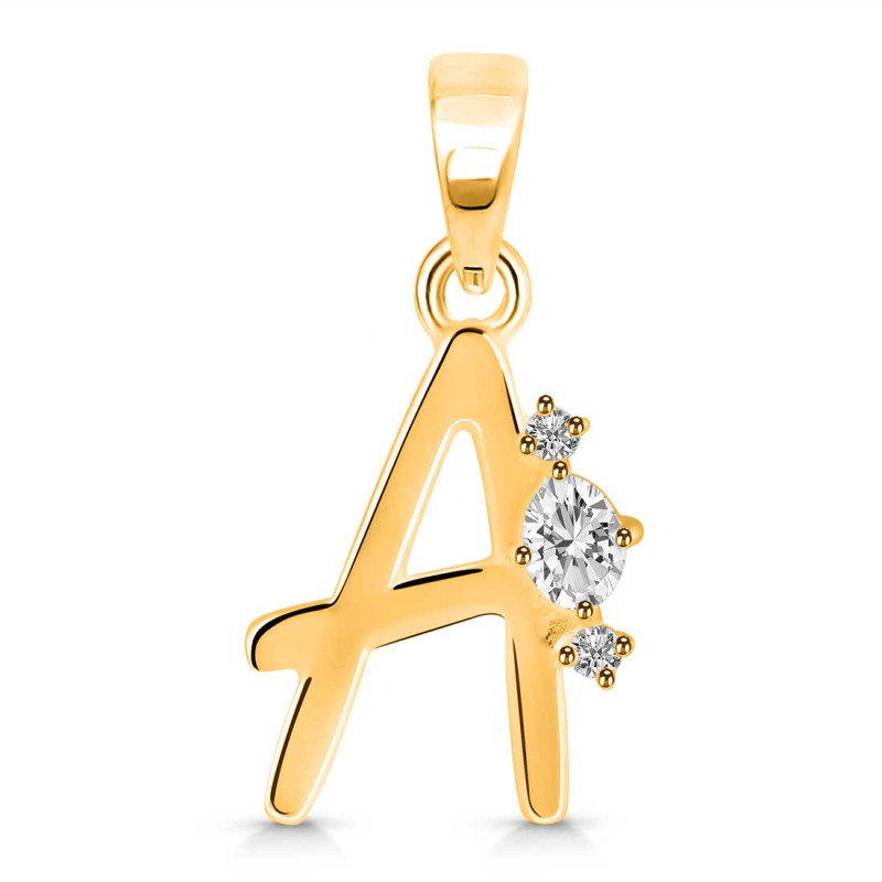Cubic Zirconia Alphabet A Pendant CUZ-RDA-1.