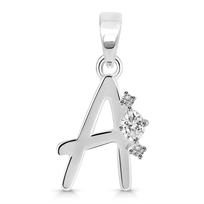 Cubic Zirconia Alphabet A Pendant CUZ-RDA-1.