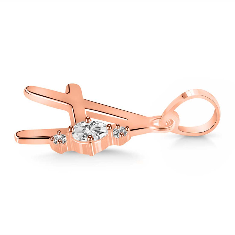 Cubic Zirconia Alphabet A Pendant CUZ-RDA-1.