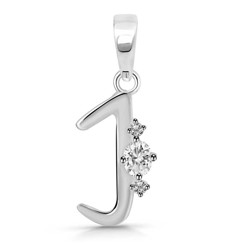 Cubic Zirconia Alphabet J Pendant CUZ-RDA-10.
