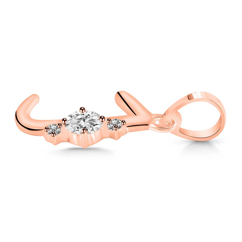 Cubic Zirconia Alphabet J Pendant CUZ-RDA-10.