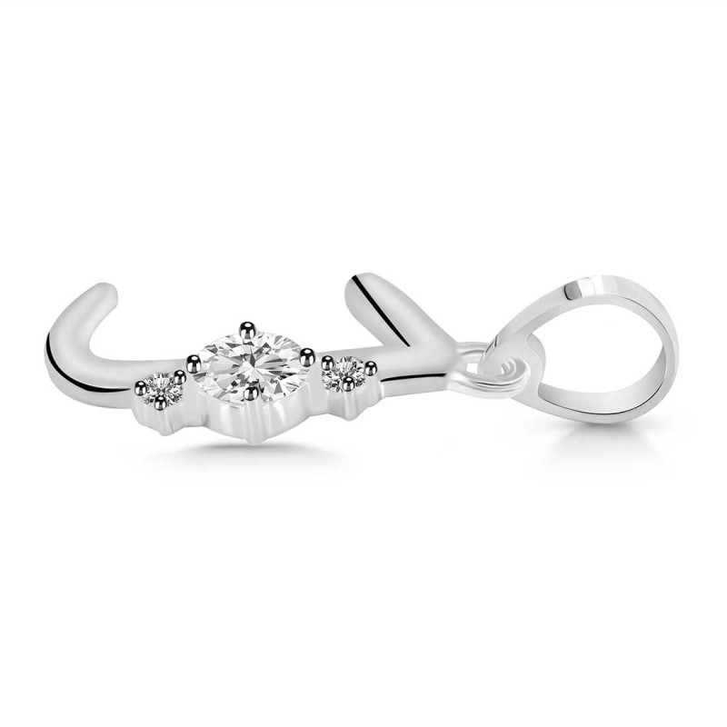 Cubic Zirconia Alphabet J Pendant