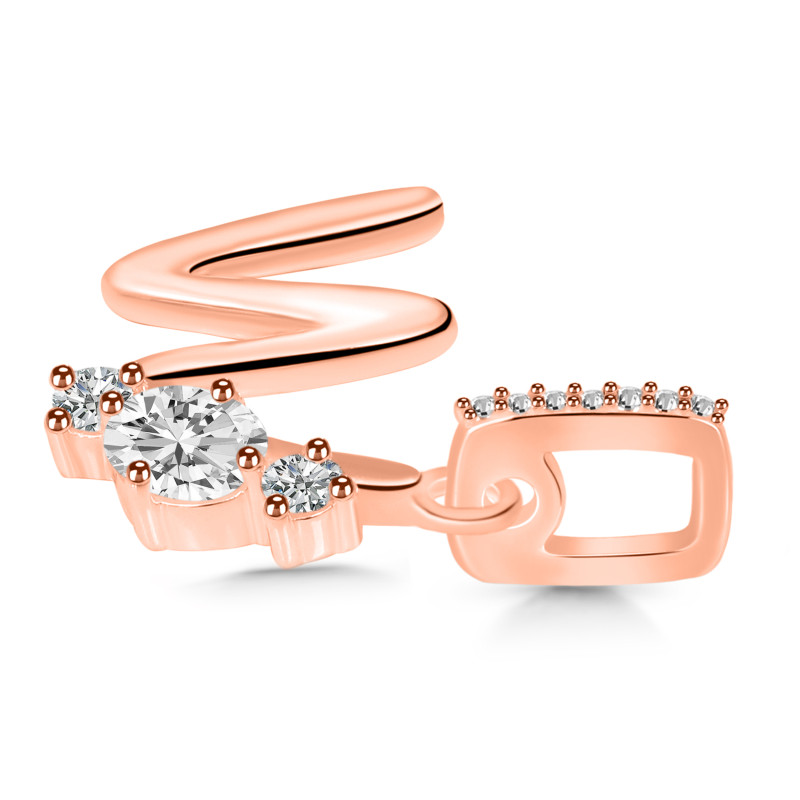 Cubic Zirconia Alphabet W Pendant CUZ-RDA-101.