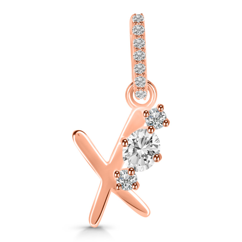 Cubic Zirconia Alphabet X Pendant CUZ-RDA-102.