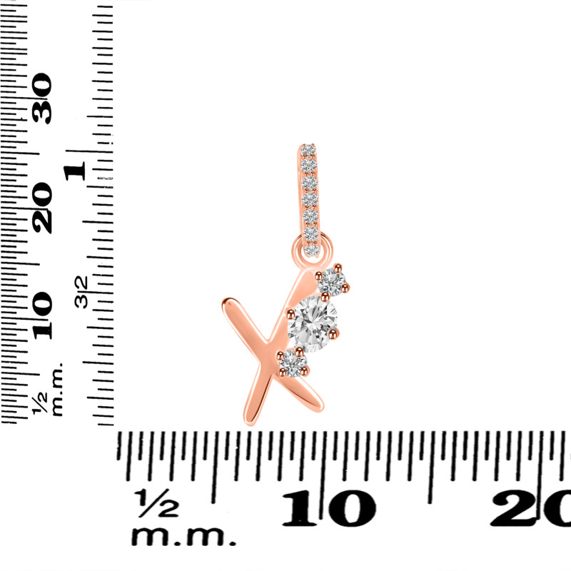 Cubic Zirconia Alphabet X Pendant CUZ-RDA-102.