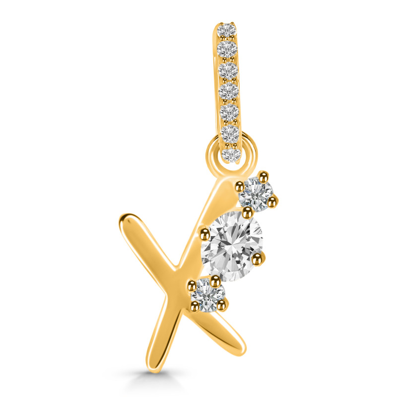 Cubic Zirconia Alphabet X Pendant CUZ-RDA-102.