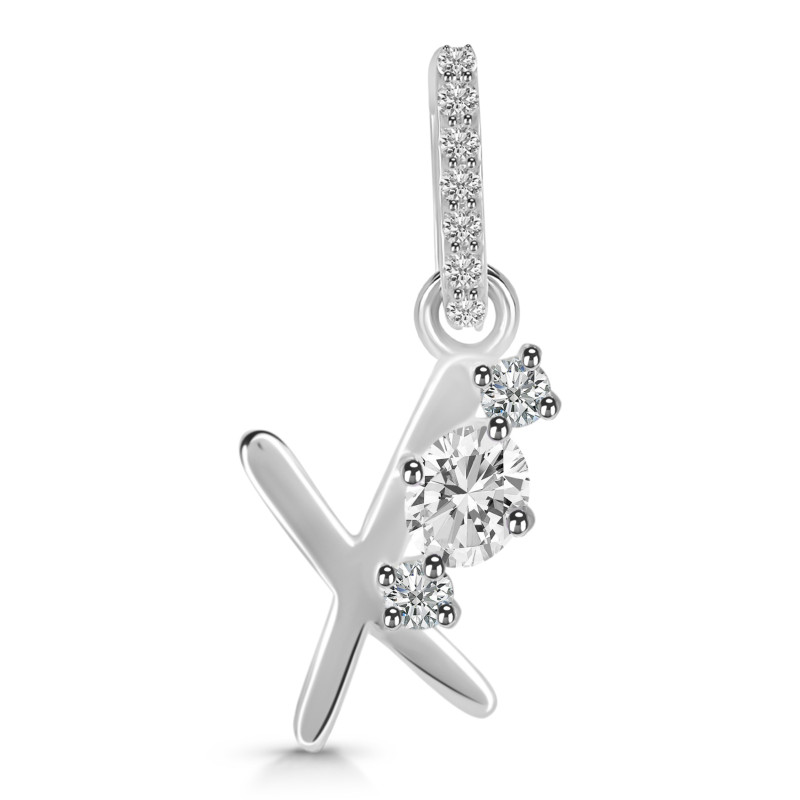 Cubic Zirconia Alphabet X Pendant CUZ-RDA-102.