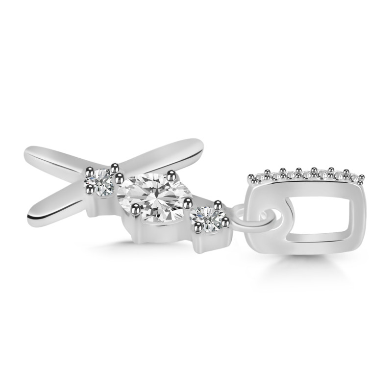 Cubic Zirconia Alphabet X Pendant