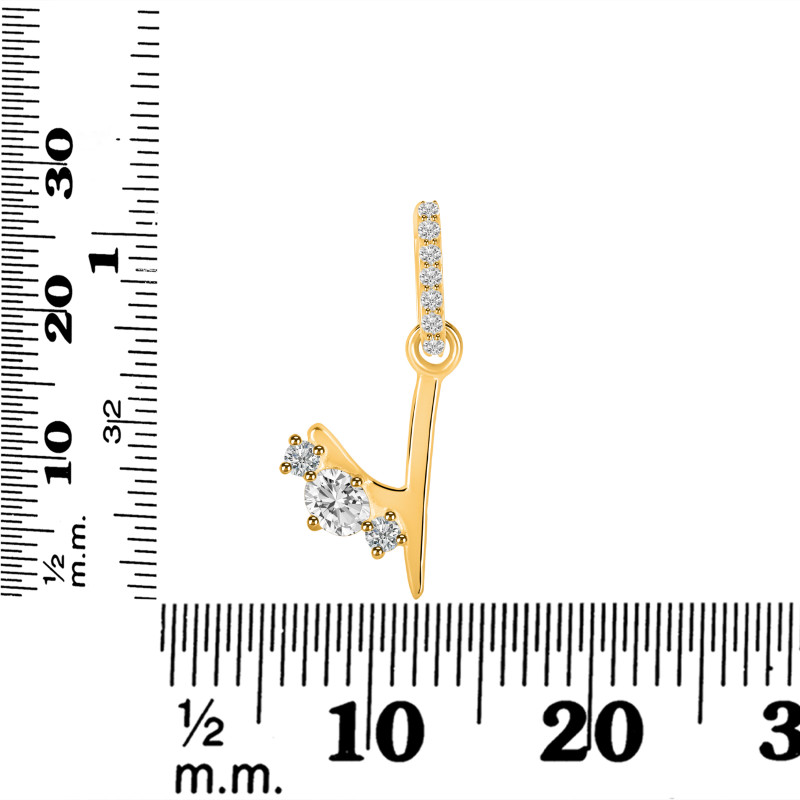 Cubic Zirconia Alphabet Y Pendant CUZ-RDA-103.