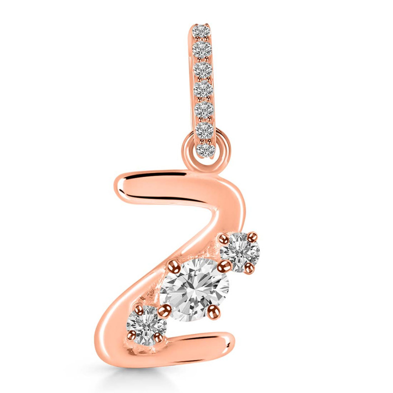 Cubic Zirconia Alphabet Z Pendant CUZ-RDA-104.