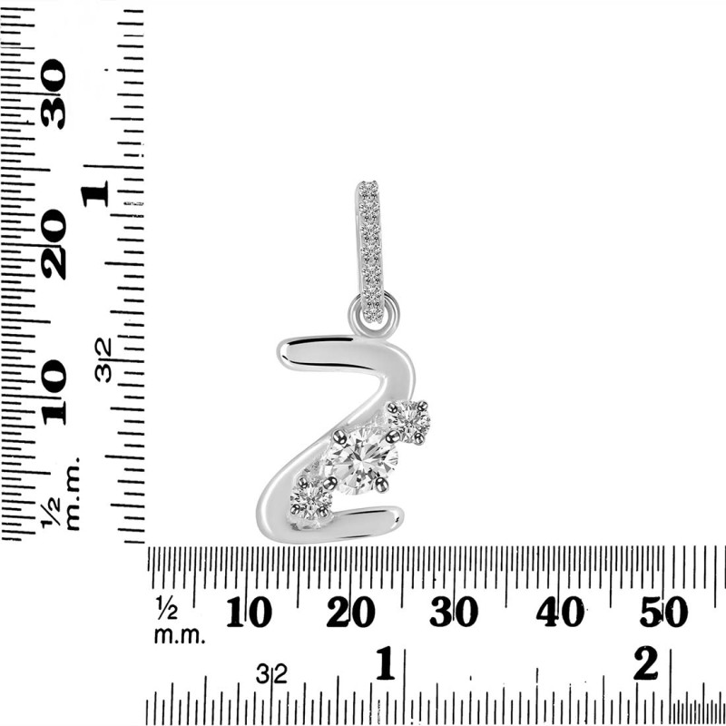 Cubic Zirconia Alphabet Z Pendant CUZ-RDA-104.