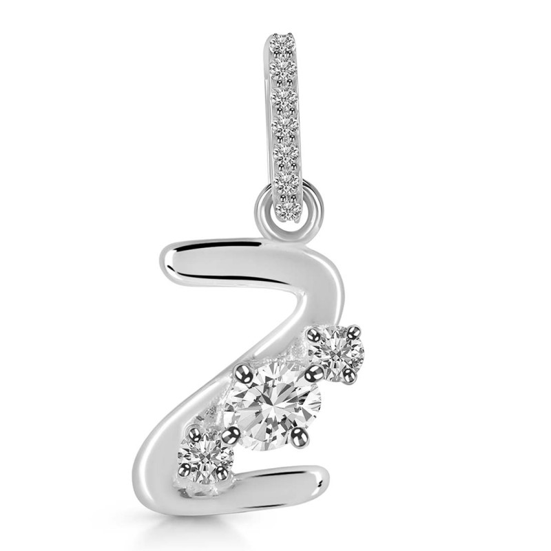 Cubic Zirconia Alphabet Z Pendant CUZ-RDA-104.