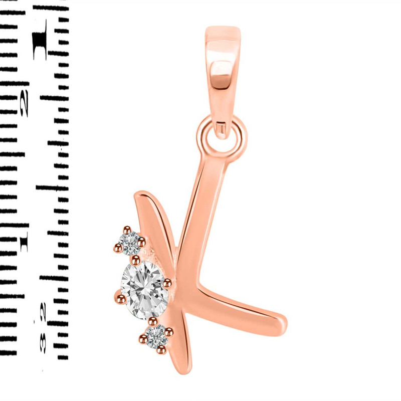 Cubic Zirconia Alphabet K Pendant CUZ-RDA-11.