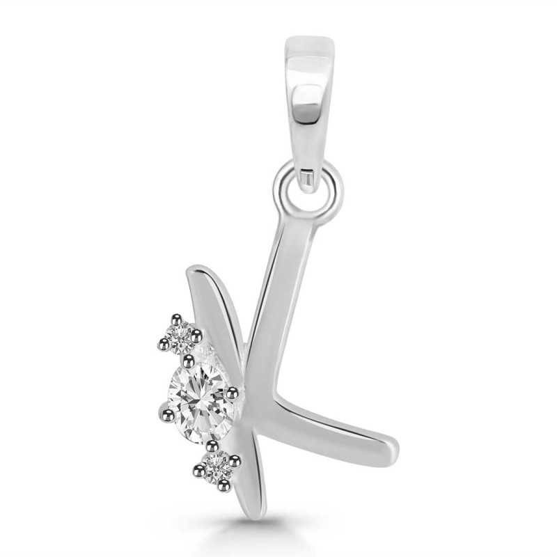 Cubic Zirconia Alphabet K Pendant CUZ-RDA-11.