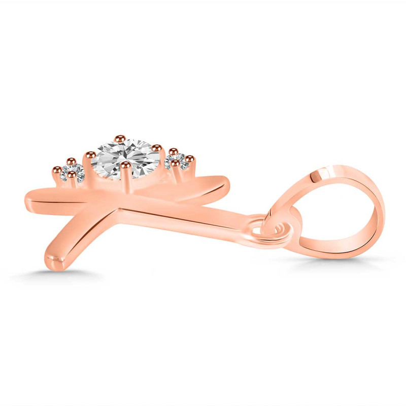 Cubic Zirconia Alphabet K Pendant CUZ-RDA-11.