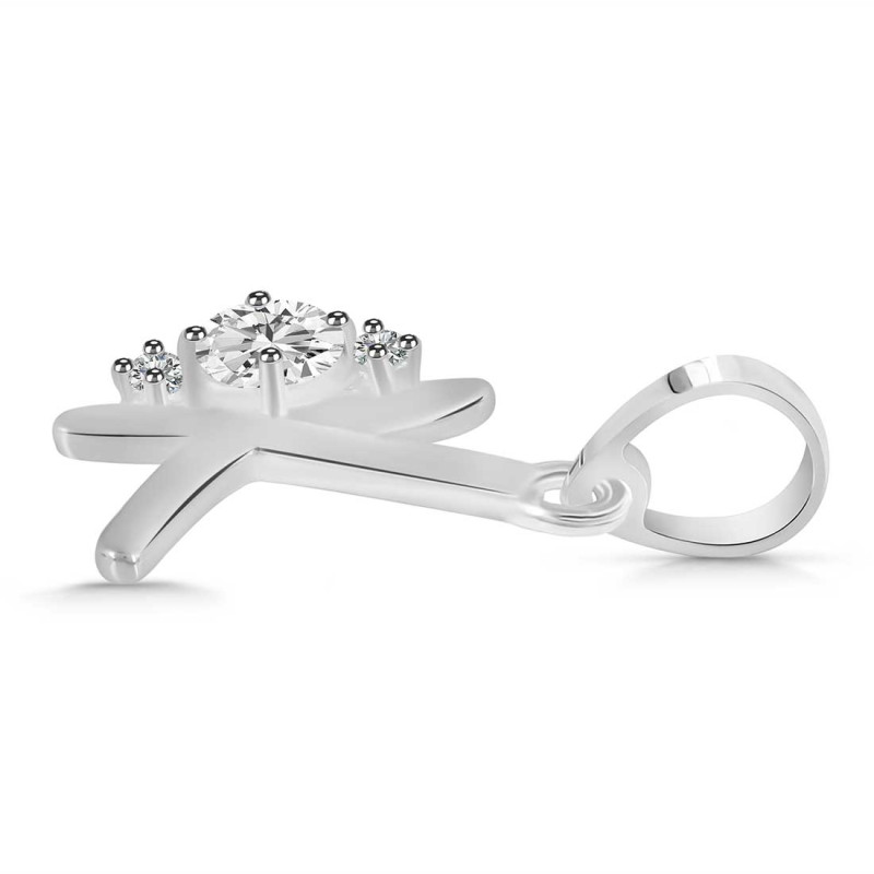Cubic Zirconia Alphabet K Pendant