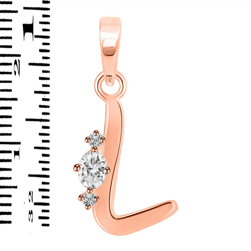 Cubic Zirconia Alphabet L Pendant CUZ-RDA-12.