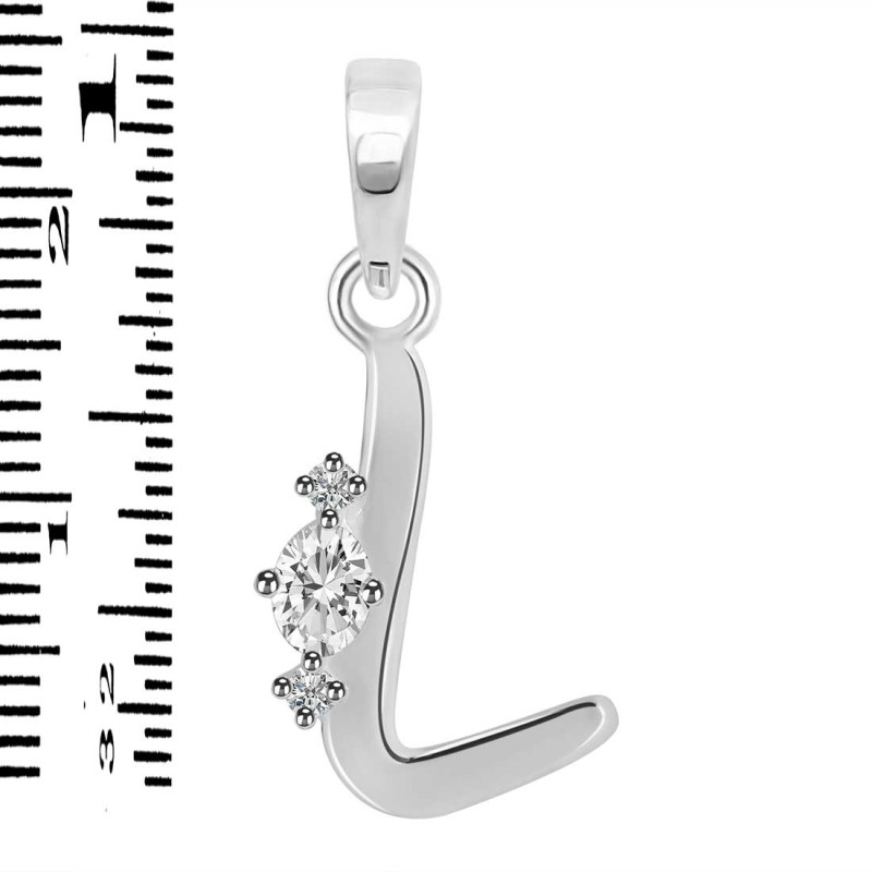 Cubic Zirconia Alphabet L Pendant CUZ-RDA-12.