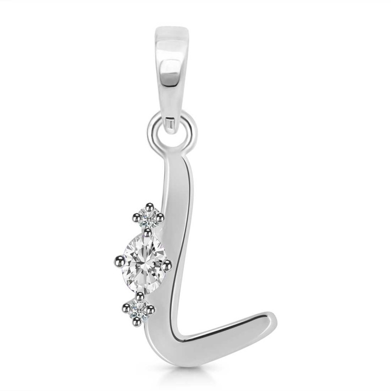 Cubic Zirconia Alphabet L Pendant CUZ-RDA-12.