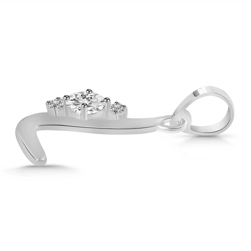 Cubic Zirconia Alphabet L Pendant
