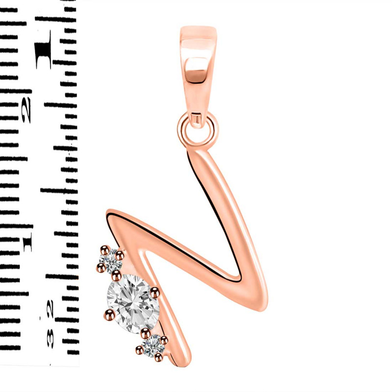 Cubic Zirconia Alphabet N Pendant CUZ-RDA-14.