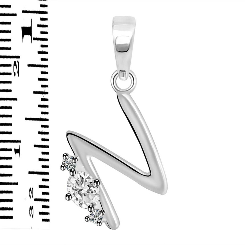 Cubic Zirconia Alphabet N Pendant CUZ-RDA-14.