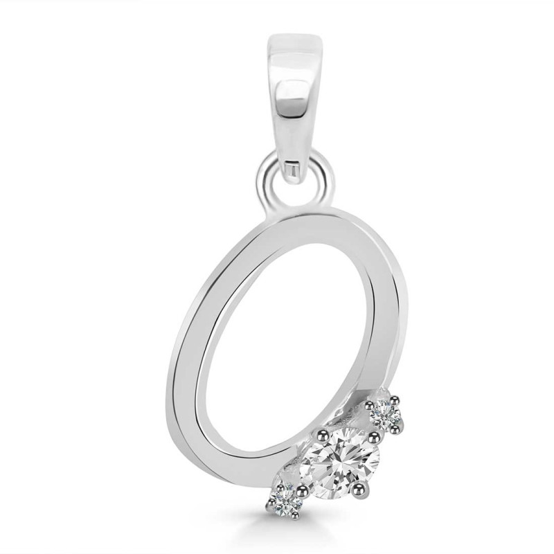 Cubic Zirconia Alphabet O Pendant CUZ-RDA-15.