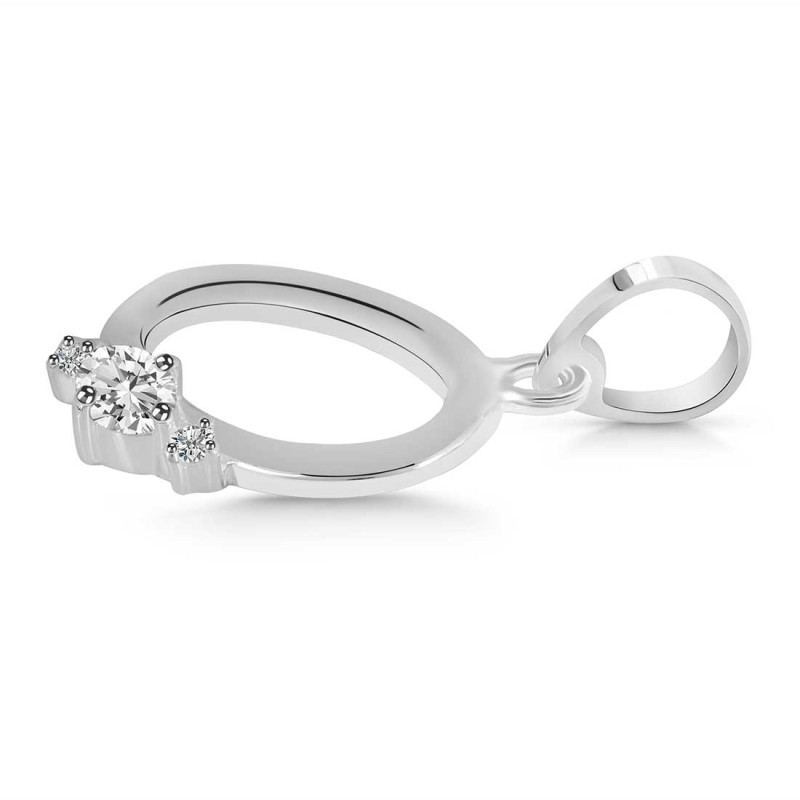 Cubic Zirconia Alphabet O Pendant