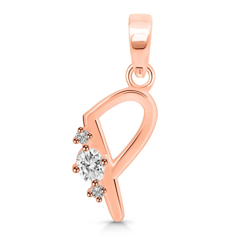 Cubic Zirconia Alphabet P Pendant CUZ-RDA-16.