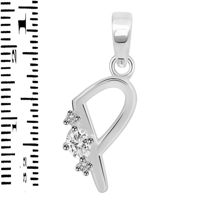 Cubic Zirconia Alphabet P Pendant CUZ-RDA-16.