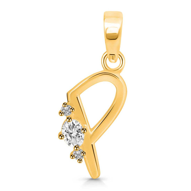 Cubic Zirconia Alphabet P Pendant CUZ-RDA-16.