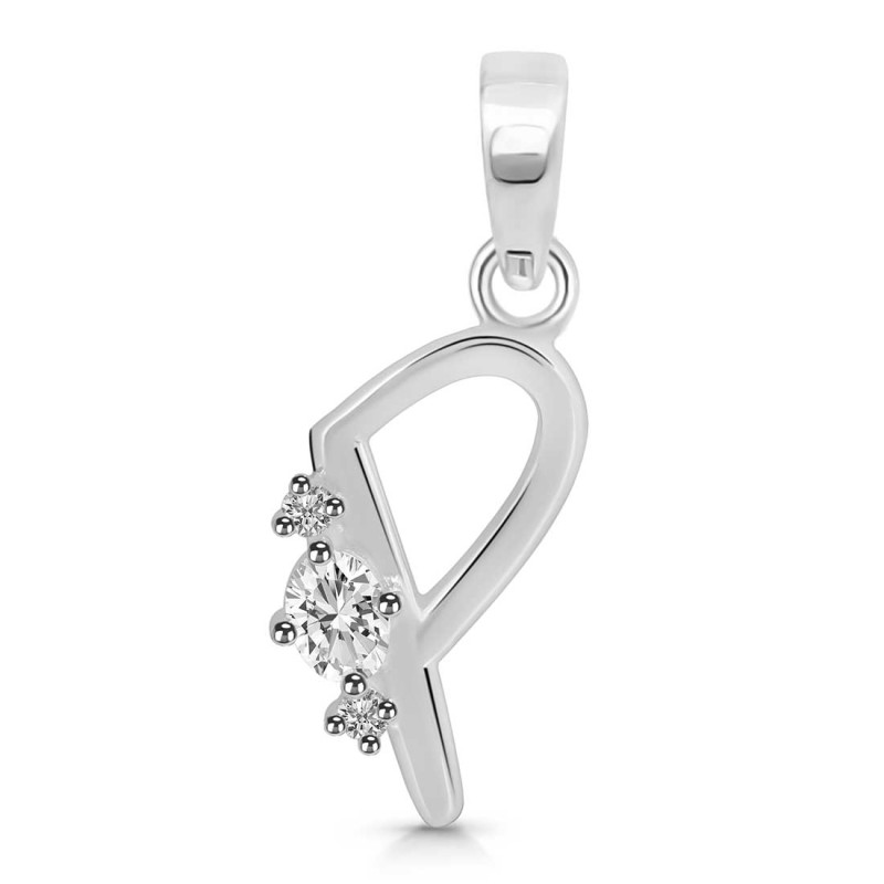 Cubic Zirconia Alphabet P Pendant CUZ-RDA-16.