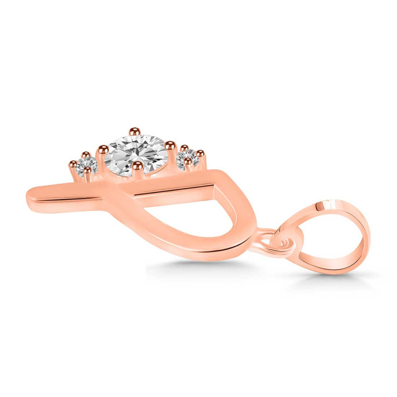 Cubic Zirconia Alphabet P Pendant CUZ-RDA-16.