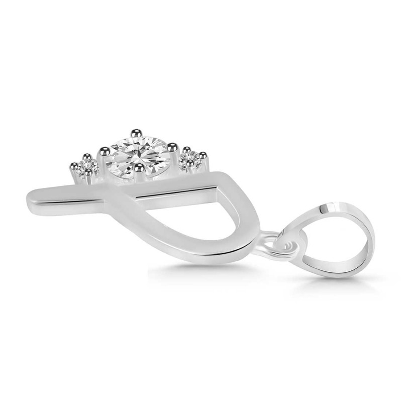 Cubic Zirconia Alphabet P Pendant