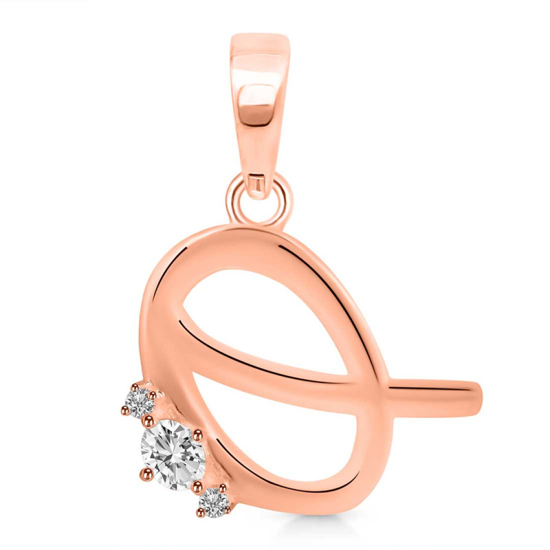 Cubic Zirconia Alphabet Q Pendant CUZ-RDA-17.