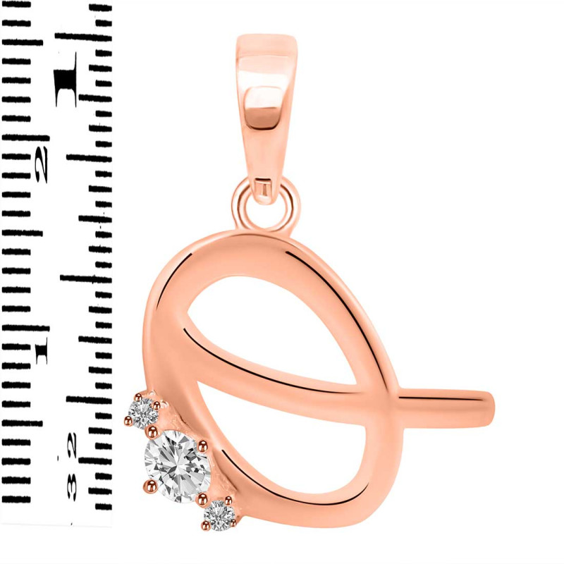 Cubic Zirconia Alphabet Q Pendant CUZ-RDA-17.